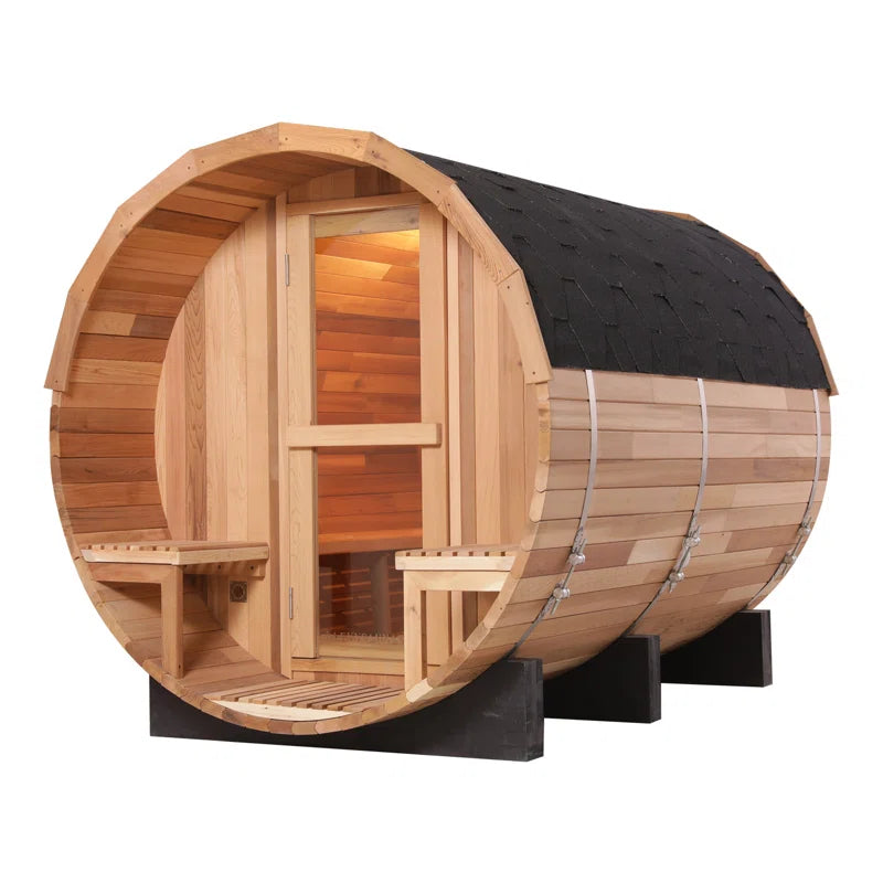 6-Person Patchwork Red Cedar Traditional Steam Sauna