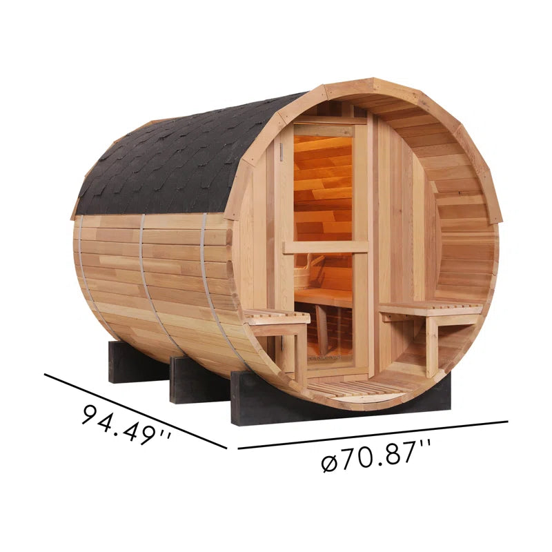 6-Person Patchwork Red Cedar Traditional Steam Sauna