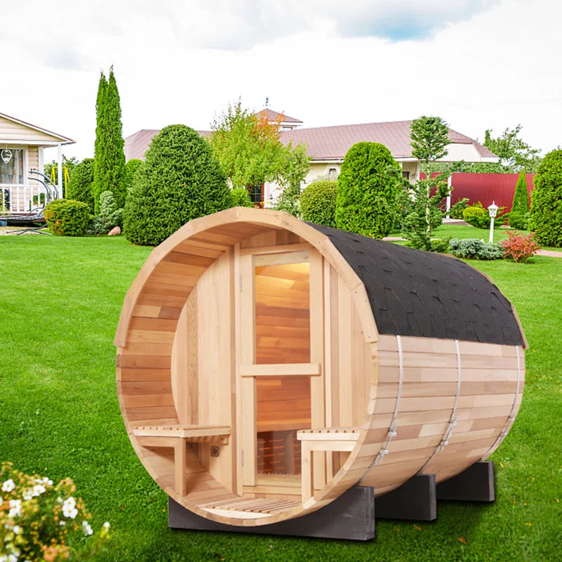 6-Person Patchwork Red Cedar Traditional Steam Sauna