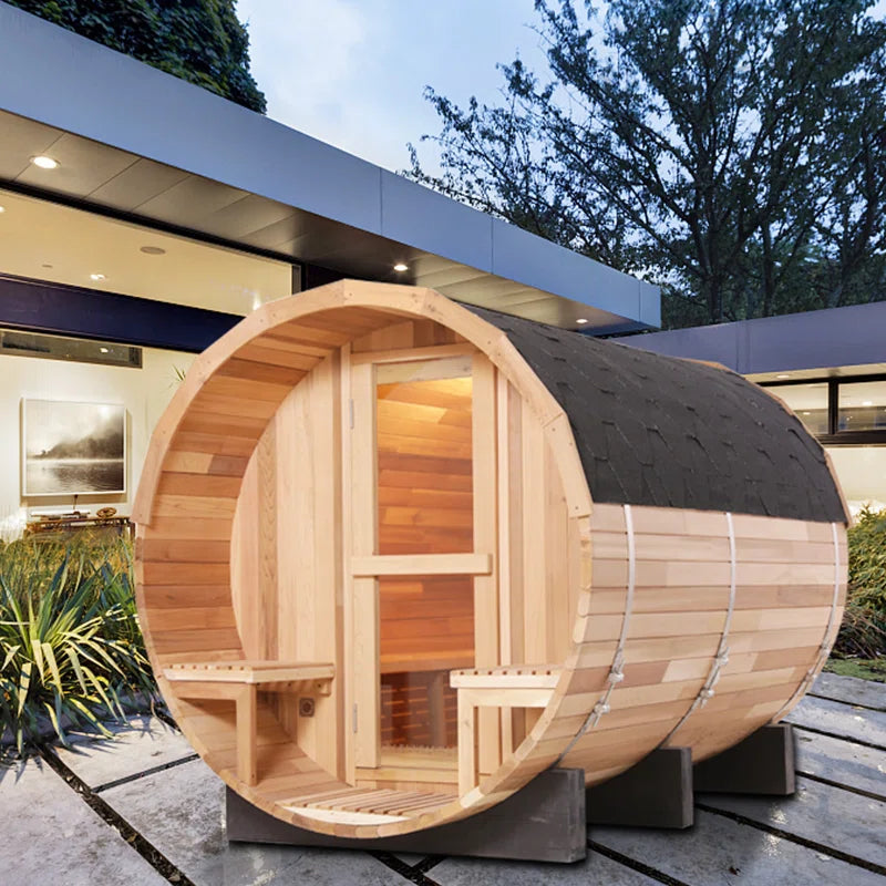 6-Person Patchwork Red Cedar Traditional Steam Sauna